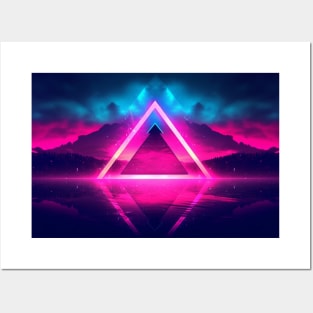 Vaporwave Triangle Chillwave Neon Posters and Art